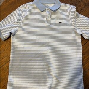 Vineyard Vines Light Blue and White Polo Shirt